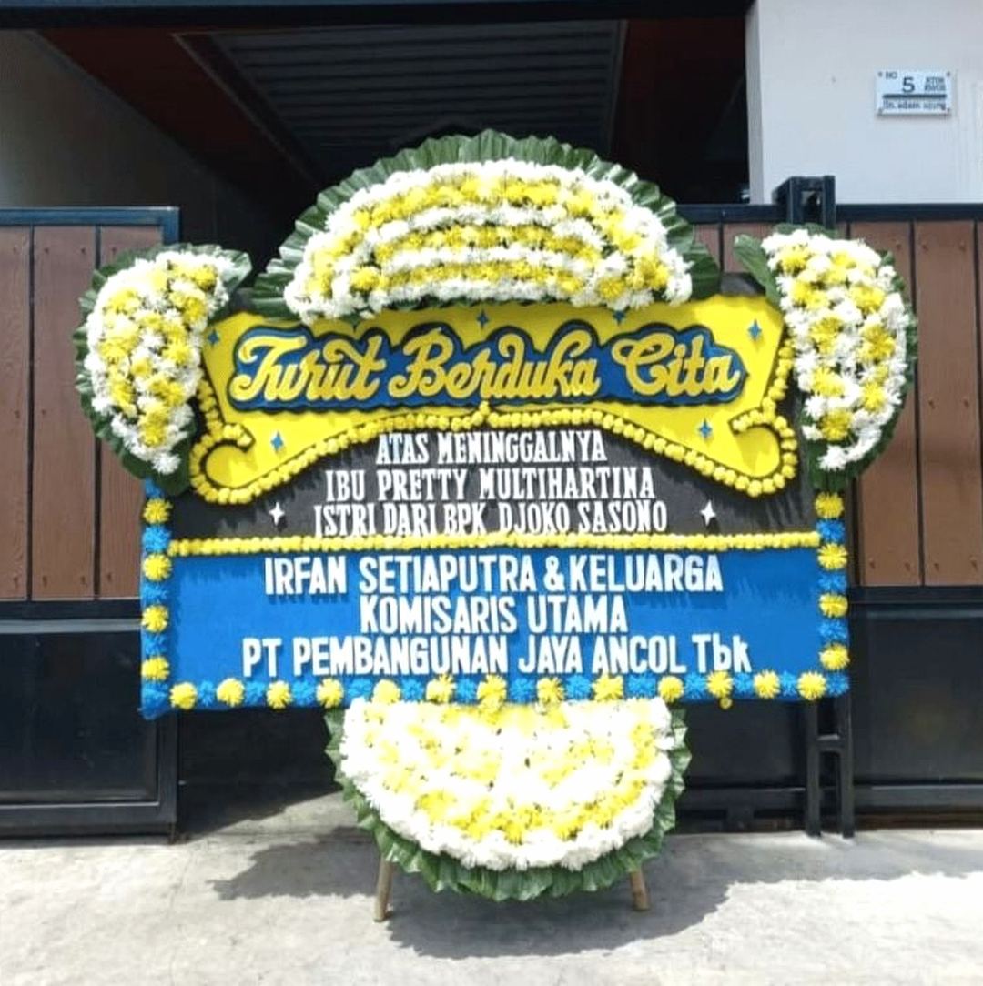 EBD-B-01 | Bunga Duka Cita 699rb, ukuran 1.2x2 meter Karangan Bunga Duka Cita 699rb ukuran 1.2x2 meter, Elite Bloom antar Jakarta & sekitarnya