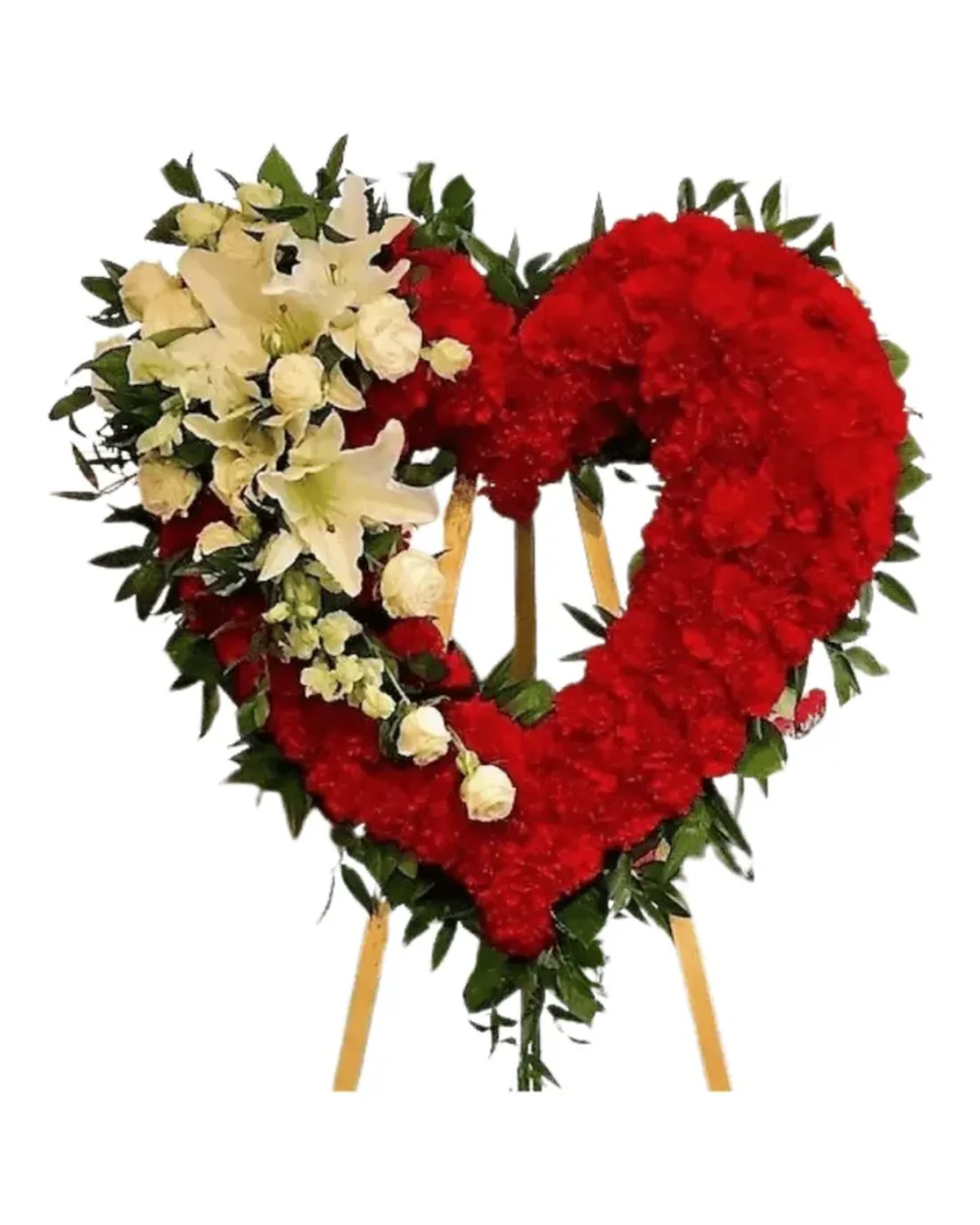 Standing Flower Hati Merah Wedding, kode EBN-07