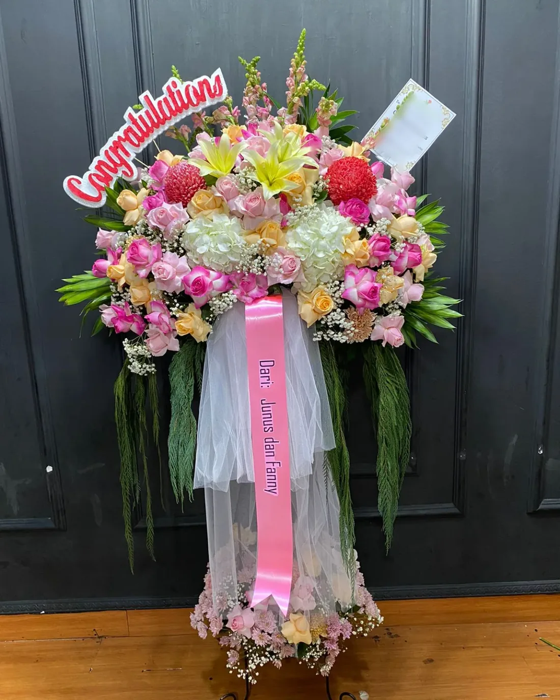 Standing Flower Gradient Pink Emas